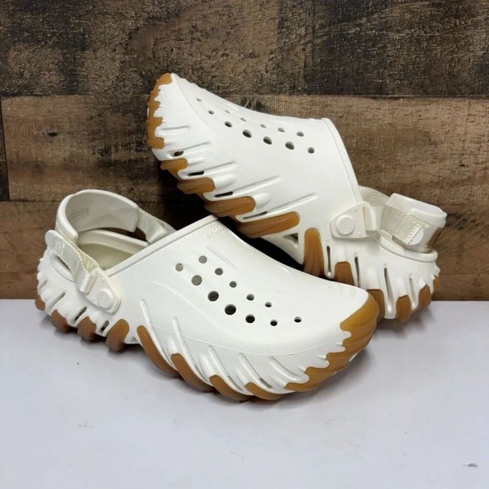 Crocs Echo Gum Ro Clog Chalk/Gum Men's Size 13 / Women's Size 15 - (211675-0WV)